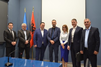 EUROPOLICE ORGANIZATION on meeting with the cabinet of the Ministry of Internal Affairs, Deputy Minister Besfort Lamallari, Mrs. Odeta Berberi, Michael Rüter founder of 42.0, President of EUROPOLICE ORGANIZATION Mr. Petrit Hasa with the German partners discussing the sustainability and national security.